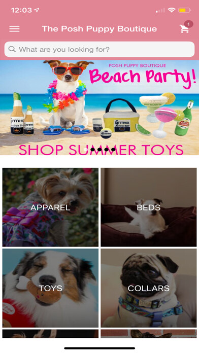 Emulate iPhone app The Posh Puppy Boutique using MyAndroid