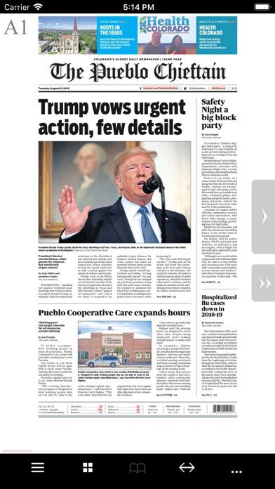 Emulate iPhone app The Pueblo Chieftain eEdition using MyAndroid