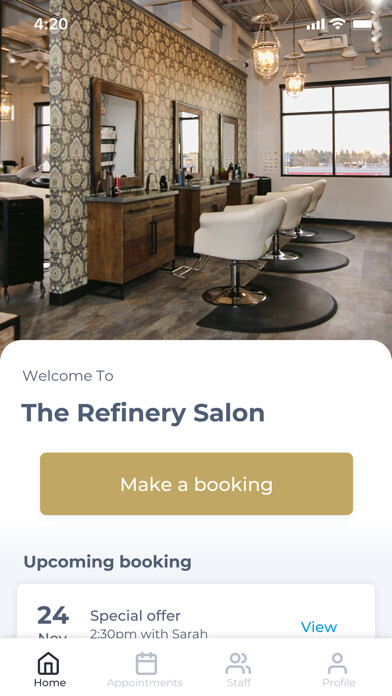 Emulate iPhone app The Refinery Salon using MyAndroid Emulate iPhone app The Refinery Salon using MyAndroid