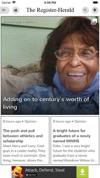 Emulate iPhone app The Register-Herald using MyAndroid Emulate iPhone app The Register-Herald using MyAndroid