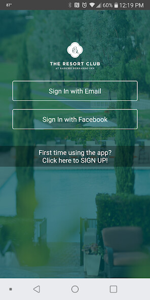 Emulate iPhone app The Resort Club at RB Inn using MyAndroid