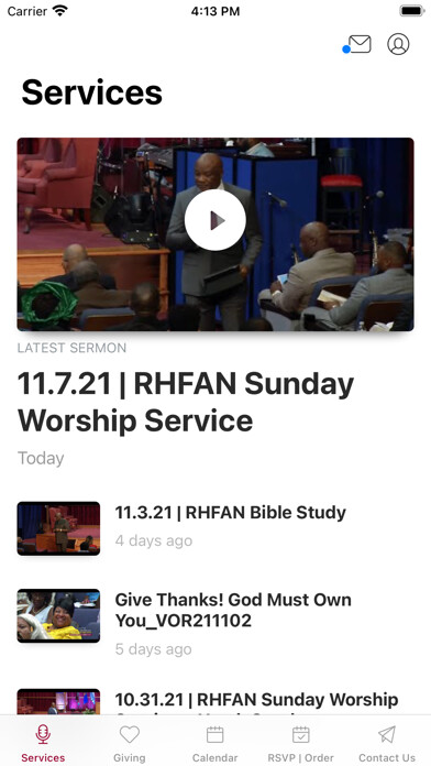 Emulate iPhone app The RHFAN Church App using MyAndroid