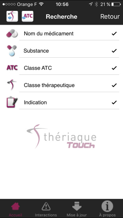 Emulate iPhone app Theriaque Touch using MyAndroid