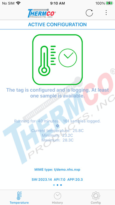 Emulate iPhone app Thermco Data Logger using MyAndroid