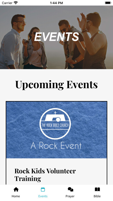 Emulate iPhone app The Rock Bible Church using MyAndroid