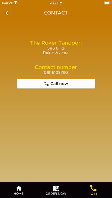 Emulate iPhone app The Roker Tandoori using MyAndroid