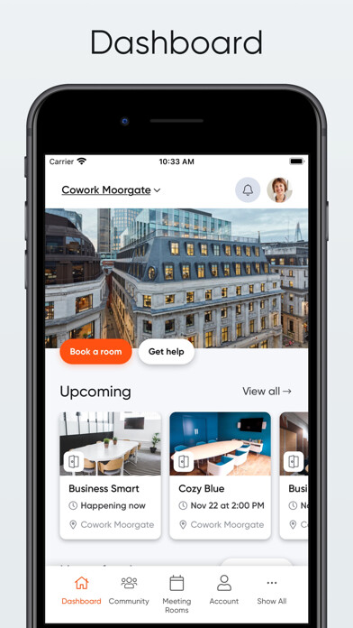 Emulate iPhone app The Root Coworking using MyAndroid