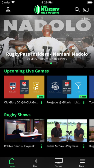Emulate iPhone app The Rugby Network using MyAndroid Emulate iPhone app The Rugby Network using MyAndroid