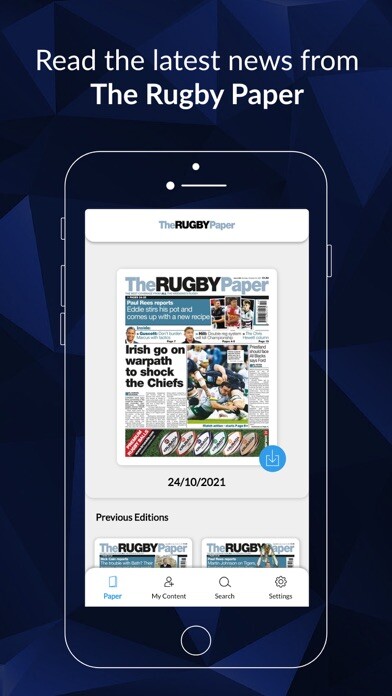 Emulate iPhone app The Rugby Paper using MyAndroid