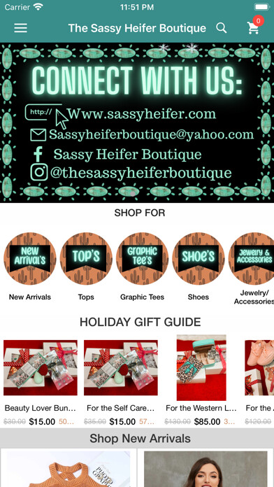 Emulate iPhone app The Sassy Heifer Boutique using MyAndroid Emulate iPhone app The Sassy Heifer Boutique using MyAndroid