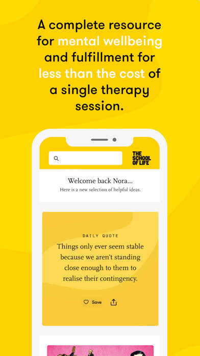 Emulate iPhone app The School of Life using MyAndroid