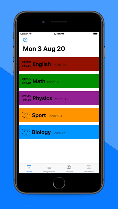 Emulate iPhone app The school timetable using MyAndroid Emulate iPhone app The school timetable using MyAndroid