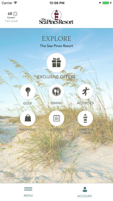 Emulate iPhone app The Sea Pines Resort using MyAndroid