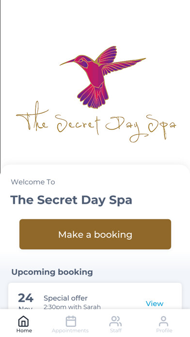 Emulate iPhone app The Secret Day Spa using MyAndroid