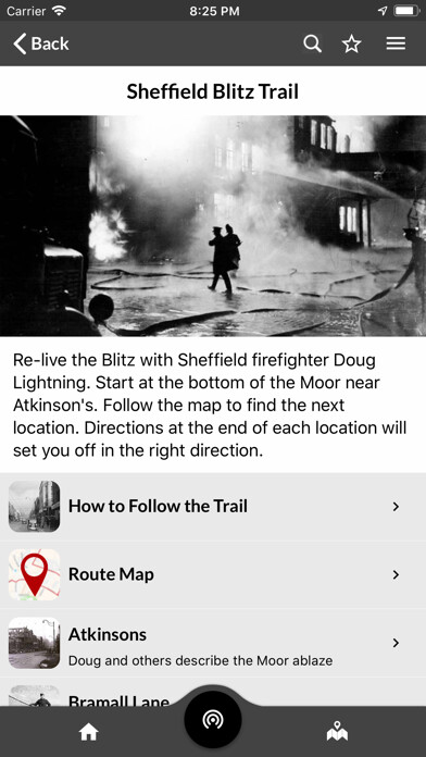 Emulate iPhone app The Sheffield Blitz using MyAndroid