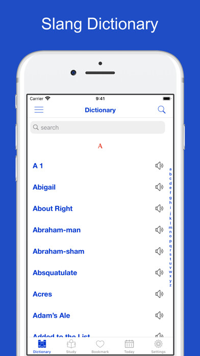 Emulate iPhone app The Slang Dictionary using MyAndroid