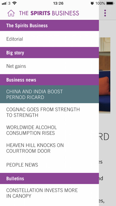 Emulate iPhone app The Spirits Business using MyAndroid