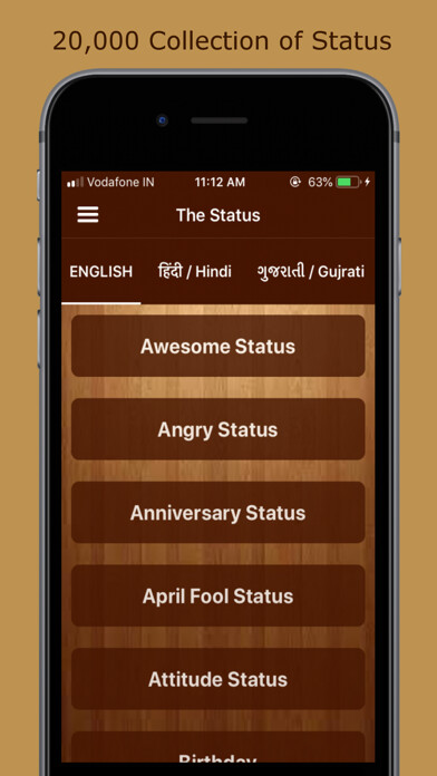 Emulate iPhone app The Status - Quotes & Status using MyAndroid Emulate iPhone app The Status - Quotes & Status using MyAndroid