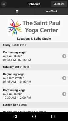 Emulate Android APK The St. Paul Yoga Center