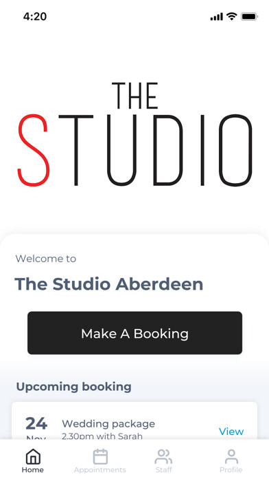 Emulate iPhone app The Studio Aberdeen using MyAndroid