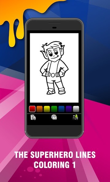 Run android online APK THE SUPERHERO LINES COLORING 1 from MyAndroid or emulate THE SUPERHERO LINES COLORING 1 using MyAndroid