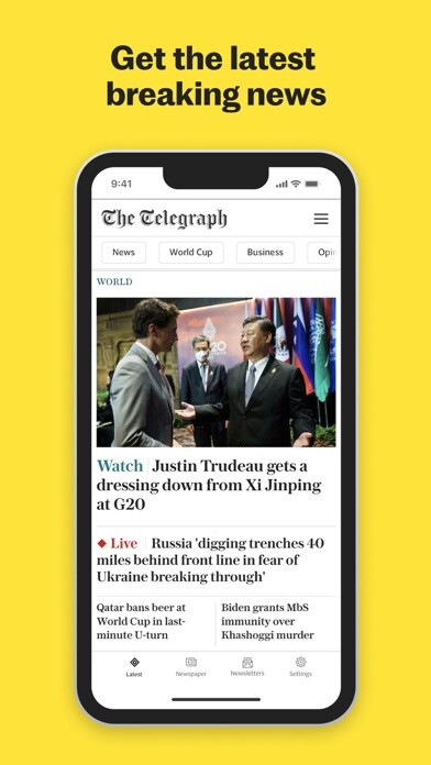 Emulate iPhone app The Telegraph: UK & World News using MyAndroid
