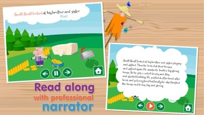 Emulate iPhone app The Three Little Pigs Free - Interactive bedtime story book using MyAndroid