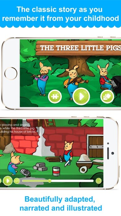 Emulate iPhone app The Three Little Pigs - Narrated classic fairy tales and stories for children using MyAndroid