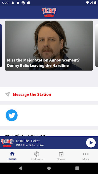 Emulate iPhone app The Ticket 96.7 using MyAndroid