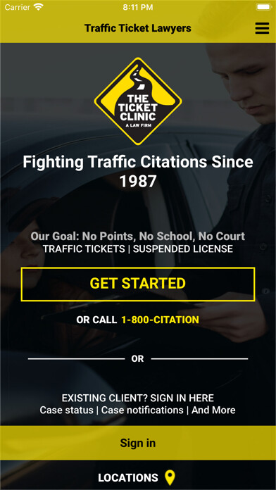 Emulate iPhone app The Ticket Clinic - A Law Firm using MyAndroid