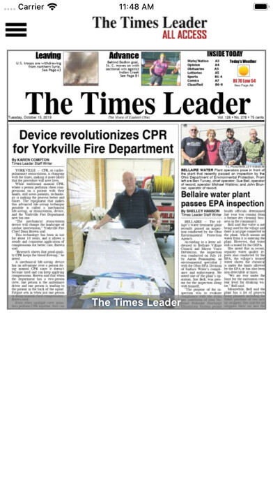 Emulate iPhone app The Times Leader All Access using MyAndroid