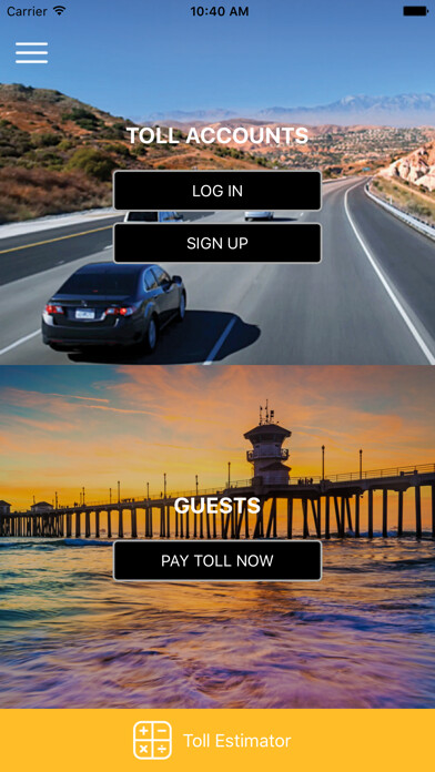 Emulate iPhone app The Toll Roads using MyAndroid