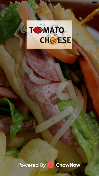 Emulate iPhone app The Tomato & Cheese Co using MyAndroid