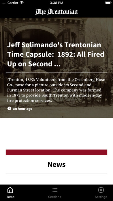 Emulate iPhone app The Trentonian using MyAndroid