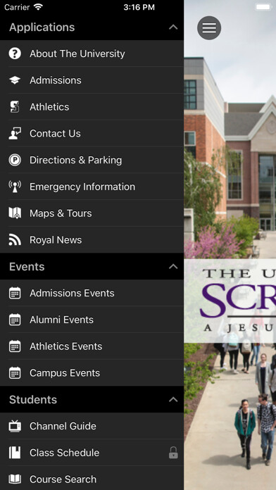Emulate iPhone app The University of Scranton using MyAndroid Emulate iPhone app The University of Scranton using MyAndroid