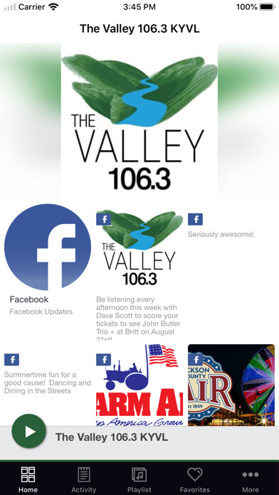 Emulate iPhone app The Valley 106.3 KYVL using MyAndroid