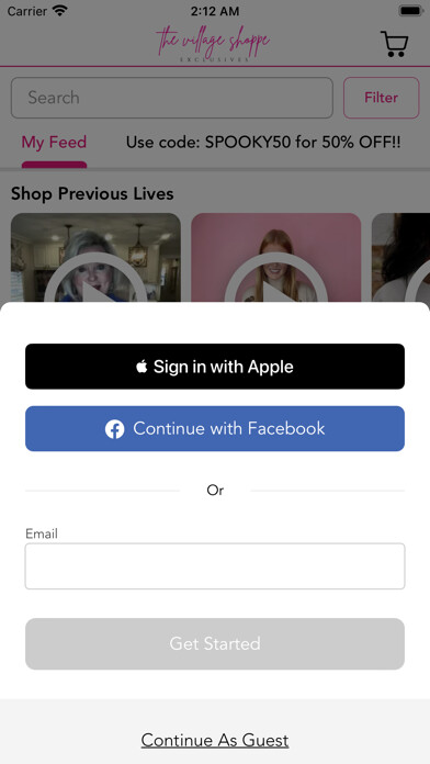 Emulate iPhone app The Village Shoppe Online using MyAndroid