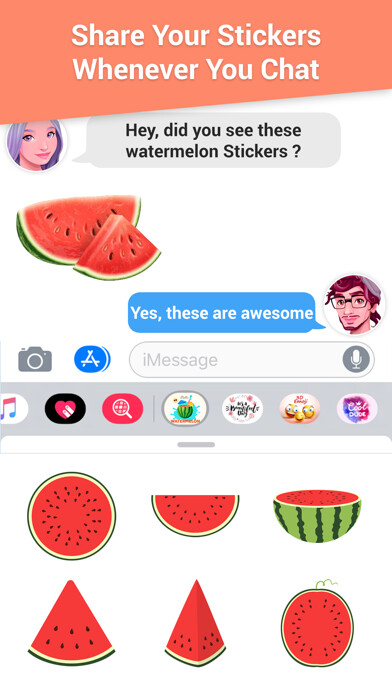 Emulate iPhone app The Watermelon Stickers! using MyAndroid