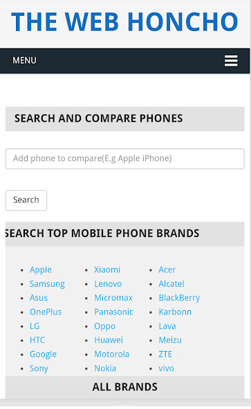 Run android online APK TheWebHoncho - Mobile Specifications and Compare from MyAndroid or emulate TheWebHoncho - Mobile Specifications and Compare using MyAndroid