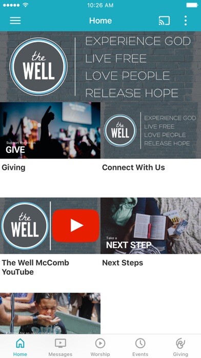 Emulate iPhone app The Well McComb using MyAndroid