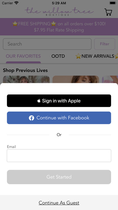Emulate iPhone app The Willow Tree Boutique using MyAndroid