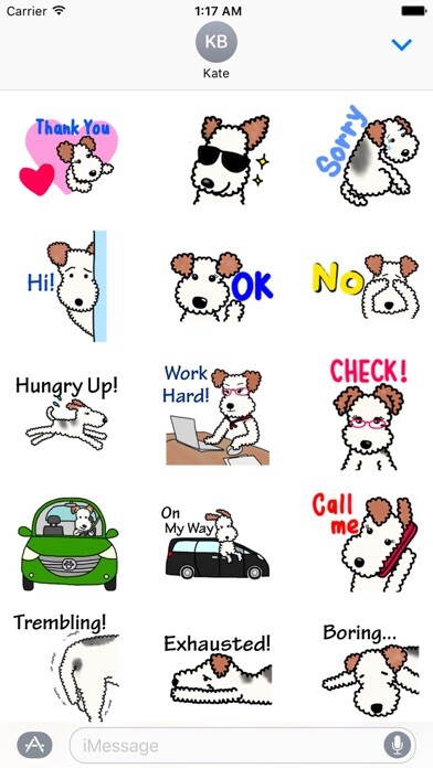 Emulate iPhone app The Wire Fox Terrier Dog Emoji using MyAndroid