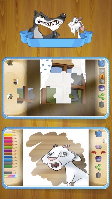Emulate iPhone app The Wolf and the 7 Young Goats using MyAndroid