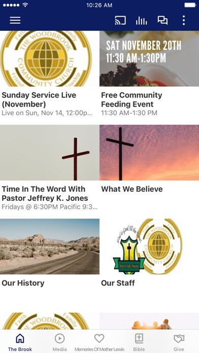 Emulate iPhone app The Woodbrook Community Church using MyAndroid