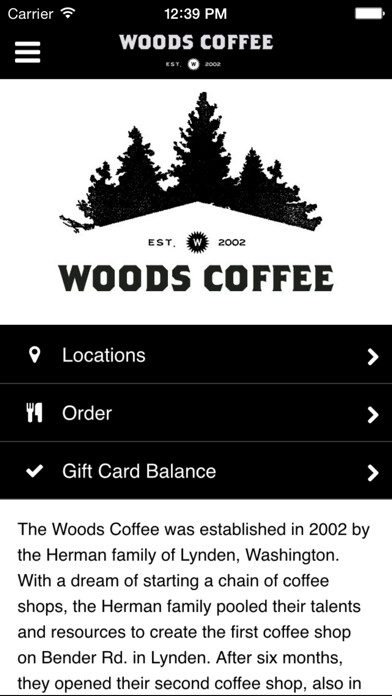 Emulate iPhone app The Woods Coffee using MyAndroid Emulate iPhone app The Woods Coffee using MyAndroid