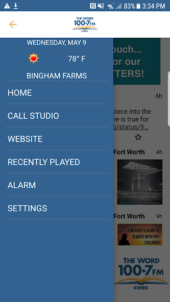 Emulate iPhone app The Word 100.7FM using MyAndroid