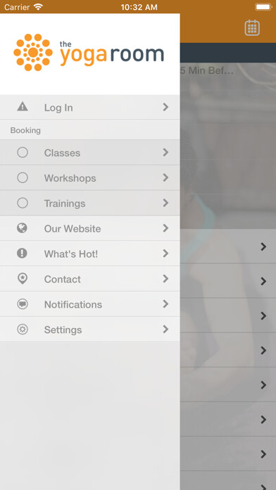 Emulate iPhone app The Yoga Room using MyAndroid