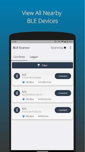 Run android online APK Thingsup BLE Beacon Scanner and Logger from MyAndroid or emulate Thingsup BLE Beacon Scanner and Logger using MyAndroid