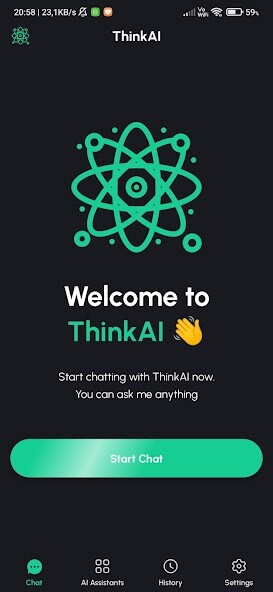 Run android online APK ThinkAI - Chatbot Assistant from MyAndroid or emulate ThinkAI - Chatbot Assistant using MyAndroid