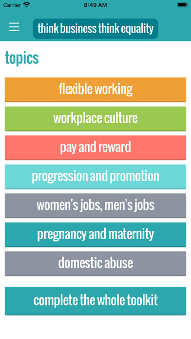 Emulate iPhone app Think Business, Think Equality using MyAndroid